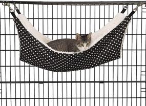 img 1 attached to Black and White Polka Dot Pet Cage Hammock – ProSelect Wild Time with Fleece Interior, 21” x 12.5” Measurements