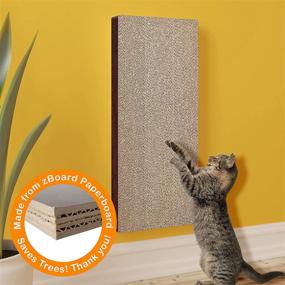 img 2 attached to 🐱 Premium Eco-Friendly Wall Mount Cat Scratcher by Way Basics (Crafted from Sustainable Non Toxic zBoard Paperboard), Espresso