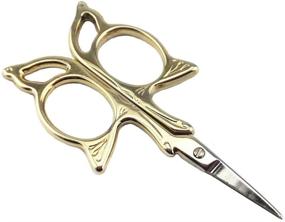 img 4 attached to 🦋 Yueton Embroidery Scissors - Golden Butterfly Needlework Tools