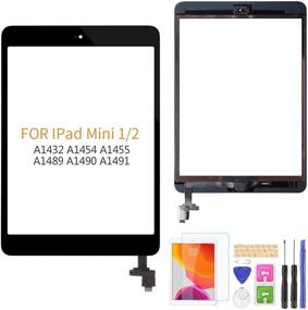 img 4 attached to A-MIND Black Screen Replacement for iPad Mini 1 & 2 - Including IC Chip, Home Button, Cameral Holder, Screen Protector, + Repair Tools