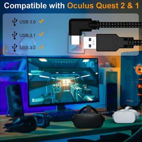 img 3 attached to Кабель Oculus Quest 2 Link: быстрая зарядка, высокоскоростной передача данных (10FT/3M), USB A к USB C 3.2 Gen1 провод для VR-очков и игрового ПК.