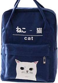 img 1 attached to 🎒 Kawaii Japanese Korean Canvas Backpack