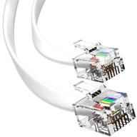 📞 rj11 telephone cable cord for landline &amp; rj11 to rj11 devices – high-quality connections &amp; durability – 4 gold-plated contact pins – smooth &amp; clear communication (white, 3ft) by g-plug logo