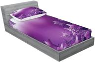 🎄 ambesonne christmas twin bedding set - vibrant fractal squares design, purple theme - includes fitted sheet & pillow sham logo