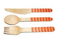 🧺 perfect stix picnic kit 36ct - chevron-orange wooden cutlery set: stylish chevron print for your outdoor dining experience логотип