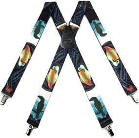 img 1 attached to 🐦 Premium American-Made Clip Suspender with Creative Birds Theme for Men