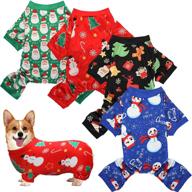 🎄 christmas dog pajamas set with santa, snowman, xmas tree, and snowflake patterns - holiday pet puppy clothes onesie логотип