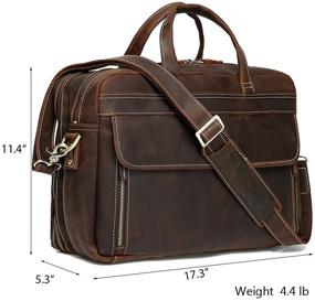 img 1 attached to 👜 Lannsyne Vintage Leather Briefcase For Men - 17 inch Laptop Bag Messenger Crossbody Shoulder Satchel