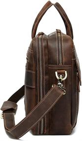 img 3 attached to 👜 Lannsyne Vintage Leather Briefcase For Men - 17 inch Laptop Bag Messenger Crossbody Shoulder Satchel