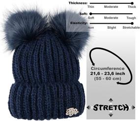 img 1 attached to 🧣 Braxton Beanie Women: Cable Knit Winter Hat with 2 Pom Ears - Warm Fleece, Wool Snow Outdoor Ski Cap