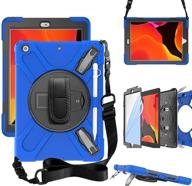 zenrich ipad 10.2 case with screen protector, pencil holder, kickstand, hand strap, 📱 and shoulder strap - blue (compatible with ipad 9th/8th/7th generation, 10.2 inch, released in 2021/2020/2019) logo