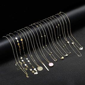 img 1 attached to 📿 Набор из 30 штук колец WFYOU: модные регулируемые многослойные цепочки для женщин и девочек - включены монеты, звезды и сексуальные дизайны