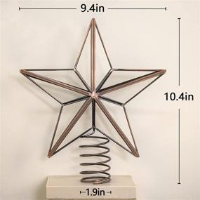 img 3 attached to Glass Star Christmas Tree Topper - Large Rustic Retro Farmhouse Country Decor - Unique Vintage Elegant Tree Toppers Clip for Xmas Tree Tops