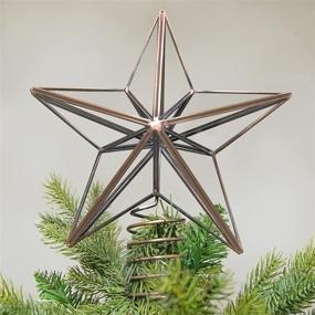 img 4 attached to Glass Star Christmas Tree Topper - Large Rustic Retro Farmhouse Country Decor - Unique Vintage Elegant Tree Toppers Clip for Xmas Tree Tops