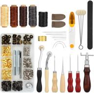 enhance your leather craft with fixm 28-piece leather sewing tool set - includes awl, stitching groover, wax thread, thimble & more - perfect for carpets, coats, tents & more! logo