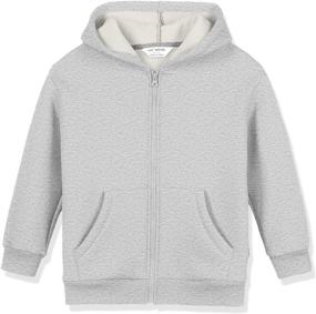 img 1 attached to 🧥 Unisex Faux Sherpa Hooded Sweatshirt with Zipper - Cozy Hoodie for Boys and Girls, Ages 4-12