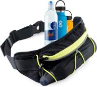 🎒 peak gear fitness fanny pack - lightweight jogging, walking, hiking bag and phone pouch with bottle holder - no bounce, large pouch and adjustable strap logo