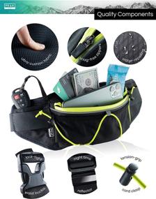 img 2 attached to 🎒 Peak Gear Fitness Fanny Pack - Lightweight Jogging, Walking, Hiking Bag and Phone Pouch with Bottle Holder - No Bounce, Large Pouch and Adjustable Strap