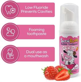 img 3 attached to 🍓 Strawberry Flavored Snow Buddy Kids Bubble Toothpaste Foam- Dental Care 45ml (1.52 fl.oz) with Low Fluoride for Anticavity Protection and Mouthwash