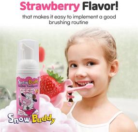 img 1 attached to 🍓 Strawberry Flavored Snow Buddy Kids Bubble Toothpaste Foam- Dental Care 45ml (1.52 fl.oz) with Low Fluoride for Anticavity Protection and Mouthwash