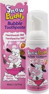 🍓 strawberry flavored snow buddy kids bubble toothpaste foam- dental care 45ml (1.52 fl.oz) with low fluoride for anticavity protection and mouthwash logo
