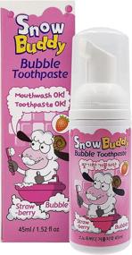 img 4 attached to 🍓 Strawberry Flavored Snow Buddy Kids Bubble Toothpaste Foam- Dental Care 45ml (1.52 fl.oz) with Low Fluoride for Anticavity Protection and Mouthwash