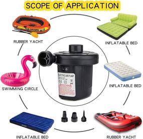 img 2 attached to 🔌 WIDEPLORE Quick-Fill AC Electric Air Pump: Efficient 110V AC/12V DC Inflator with 3 Nozzles - Deflates/Inflates 450L/Min, Including Car & Home Power Adapters