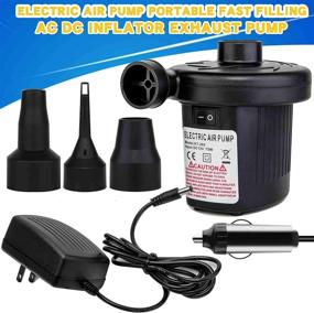 img 4 attached to 🔌 WIDEPLORE Quick-Fill AC Electric Air Pump: Efficient 110V AC/12V DC Inflator with 3 Nozzles - Deflates/Inflates 450L/Min, Including Car & Home Power Adapters