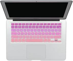 img 1 attached to 🎀 Batianda Silicone Keyboard Cover Protector for MacBook Air 13", MacBook Pro 13", 15", 17" - Gradient Pink Ombre Color (with or without Retina Display)