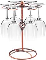 🍷 sunnyac spiral style bronze wine glass rack - elegant freestanding stemware holder stand with 6 hooks, ideal for home and bar storage, artistic tabletop display logo
