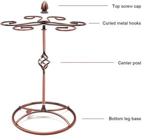 img 2 attached to 🍷 Sunnyac Spiral Style Bronze Wine Glass Rack - Elegant Freestanding Stemware Holder Stand With 6 Hooks, Ideal for Home and Bar Storage, Artistic Tabletop Display
