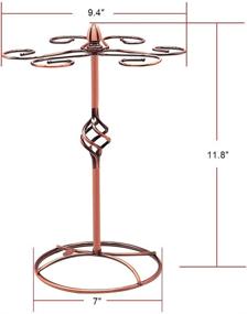 img 3 attached to 🍷 Sunnyac Spiral Style Bronze Wine Glass Rack - Elegant Freestanding Stemware Holder Stand With 6 Hooks, Ideal for Home and Bar Storage, Artistic Tabletop Display