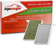 🚗 high-quality epauto cp681 cabin air filter with activated carbon replacement for tesla model 3 / model y logo