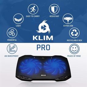 img 1 attached to 🖥️ KLIM Pro - The Ultimate Laptop Cooling Pad for Professionals in 2021 - Lightweight, Compact, and Durable - Compatible with 10” to 15.6” Laptops - USB Port and Built-in Fans - Black