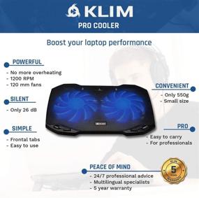 img 3 attached to 🖥️ KLIM Pro - The Ultimate Laptop Cooling Pad for Professionals in 2021 - Lightweight, Compact, and Durable - Compatible with 10” to 15.6” Laptops - USB Port and Built-in Fans - Black
