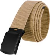 military style canvas black buckle men's accessories in belts logo