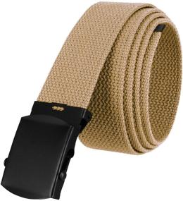 img 4 attached to Military Style Canvas Black Buckle Men's Accessories in Belts