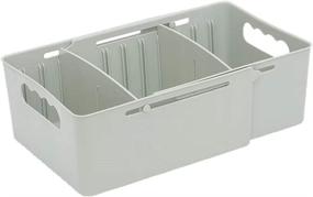 img 4 attached to 📦 Heaci Green Adjustable Storage Bin: Expandable Kitchen/Bathroom Organizer with 3 Sections