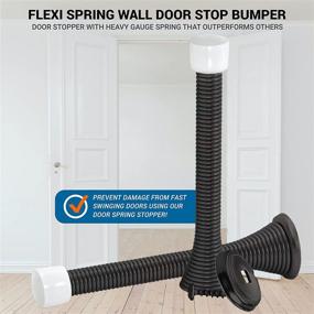 img 2 attached to 🚪 Rok Hardware 3-3/4" (95mm) Longer Version Flexi Spring Heavy Duty Wall Door Stop Bumper ROKDS2ORB, Oil-Rubbed Bronze - 2 Pack for Enhanced Door Protection