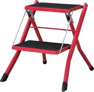 🔴 azumaya pc-334rd folding step: compact 17" steel frame, red - w16.9 x d18.9 x h17.0 логотип