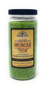 img 3 attached to Relaxing and Soothing Village Naturals Therapy Mineral Bath Soak Variety Set: Restless Nights, Aches & Pain, Stress & Tension (3 Pack, 20oz Jars)