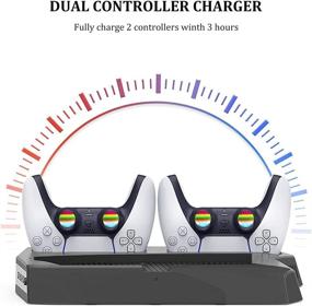 img 1 attached to ⚙️ PlayStation 5 Vertical Stand with Cooling Fan, DualSense Controller Charging Station, 14 Game Slots, and 4 Thumbstick Caps Included