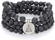 🧘 oasymala zen buddha necklace mala: 108 beads bracelet with yoga lucky charm for meditation and prayer logo