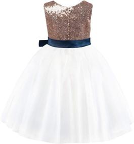 img 3 attached to 🌸 Sequin Wedding Flower Bridesmaid Girls' Clothing in Miami