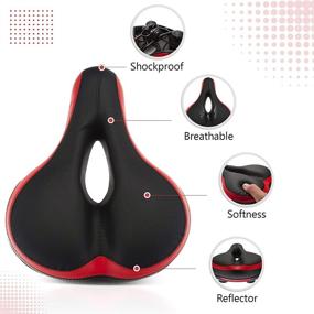 img 2 attached to 🚲 G-SADDLES: Waterproof Bike Seat for Exercise and Rides - Comfortable Replacement Seat with Bicycle Taillight, Reflective Tape, Dual Shock Absorbing Ball, Wide Saddle and Gel Padding