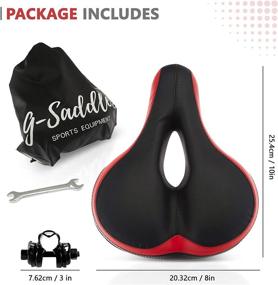 img 1 attached to 🚲 G-SADDLES: Waterproof Bike Seat for Exercise and Rides - Comfortable Replacement Seat with Bicycle Taillight, Reflective Tape, Dual Shock Absorbing Ball, Wide Saddle and Gel Padding