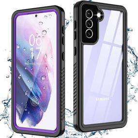 img 4 attached to 📱 Oterkin Samsung Galaxy S21 Case - Waterproof Case with Built-in Screen Protector, Dustproof & Shockproof 360 Full Body Underwater Protection for Samsung S21 5G 6.2inch (Purple)