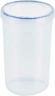 locknlock easy essentials twist food storage lids: airtight containers, bpa free, tall-44 oz - ideal for pasta, clear logo