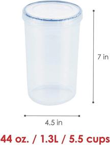 img 3 attached to LocknLock Easy Essentials Twist Food Storage Lids: Airtight Containers, BPA Free, Tall-44 oz - Ideal for Pasta, Clear