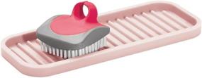 img 4 attached to 🎀 mDesign Silicone Kitchen Sink Storage Organizer Tray - Ribbed Base, Quick Drying, Waterproof, Non-Slip - Light Pink/Blush